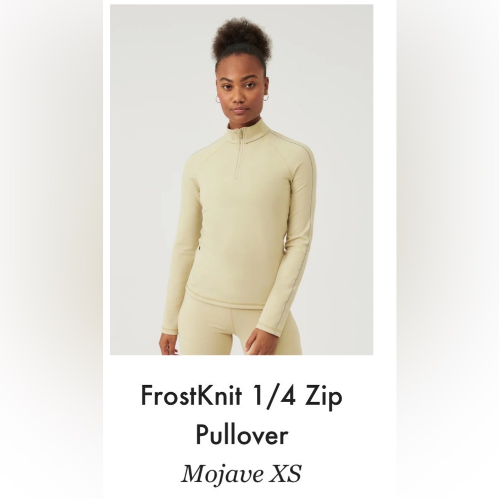 Outdoor Voices Frost Knit 1/4 Zip Pullover Jacket Mojave Tan XS - Picture 7 of 7
